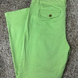 Liz Claiborne Women's Pants Lime Green Stretch Flat Front Size 10 Cotton/Spandex